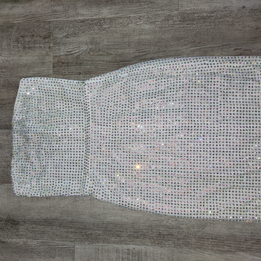 Elegant Silver Mini Tube Top Dress